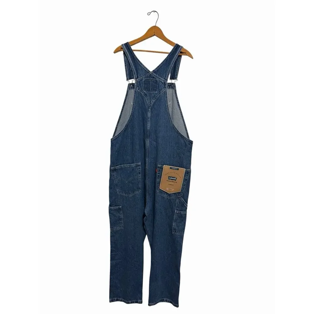 NWT Levi’s Overalls Men’s XL Relaxed Loose Pockets Medium Wash Denim